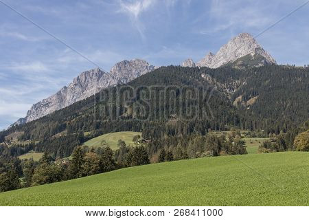 Beautiful Mountain Landscape Next To Werfenweng In The Salzburger Land