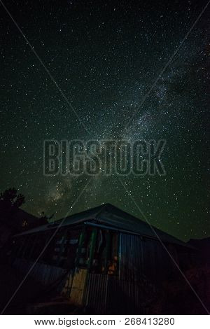 Photo Of Traditional Wooden House Under Milkyway In Himalayas - Sankri Range, Uttarakhand, India