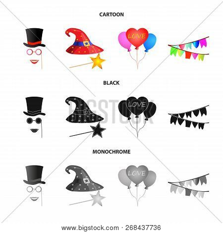 Vector Design Of Party And Birthday Sign. Collection Of Party And Celebration Vector Icon For Stock.