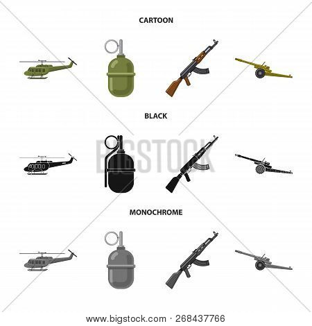 Vector Design Of Weapon And Gun Sign. Collection Of Weapon And Army Stock Symbol For Web.