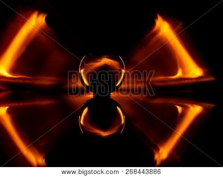 The Light Painting Technique Produces An Abstract Spider Drone.