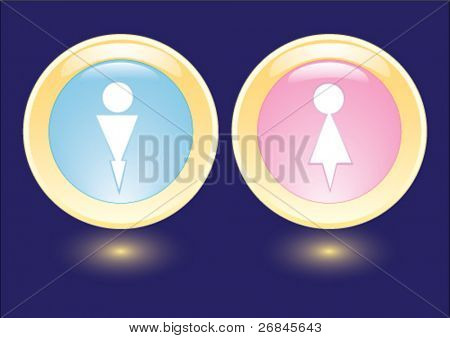 与男人和女人剪影矢量集合图标