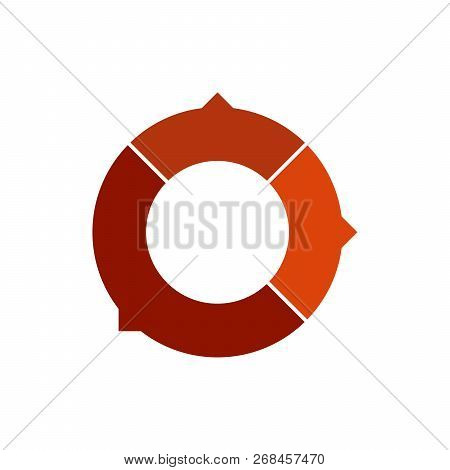 Circle Chart Infographic Template With Arrows And With 3 Options Or Steps For Presentations, Adverti