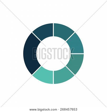 Blue Green Circle Chart Infographic Template With 7 Options Or Steps For Presentations, Advertising,