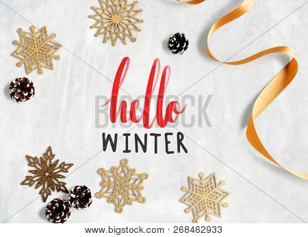 Winter season typography design mockup