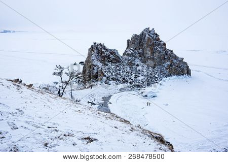 Cape Burkhan (shaman Rock) On Olkhon Island At Baikal Lake, Siberia, Russia