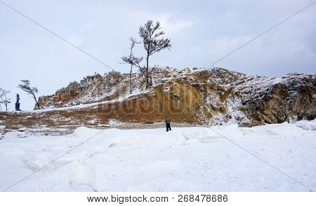 View Of Lake Baikal In Winter, The Deepest And Largest Freshwater Lake By Volume In The World, Locat