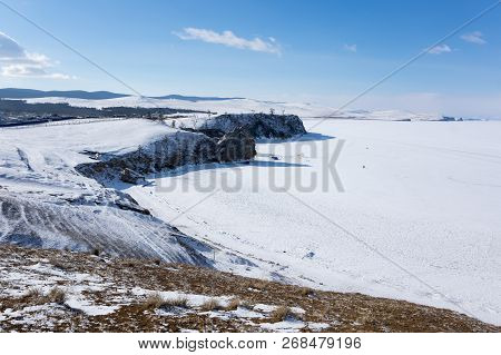View Of Lake Baikal In Winter, The Deepest And Largest Freshwater Lake By Volume In The World, Locat