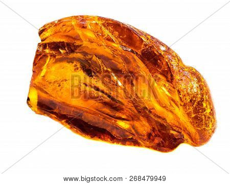 Natural Amber On A White Background