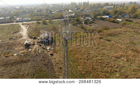 Cellular Tower. Equipment For Relaying Cellular And Mobile Signal. Cellular Tower.