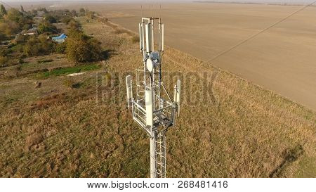 Cellular Tower. Equipment For Relaying Cellular And Mobile Signal. Cellular Tower.