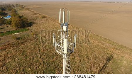 Cellular Tower. Equipment For Relaying Cellular And Mobile Signal. Cellular Tower.