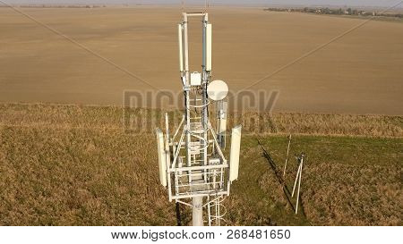 Cellular Tower. Equipment For Relaying Cellular And Mobile Signal. Cellular Tower.