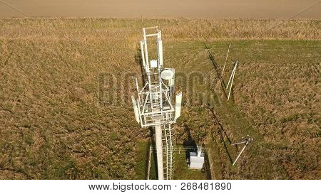Cellular Tower. Equipment For Relaying Cellular And Mobile Signal. Cellular Tower.