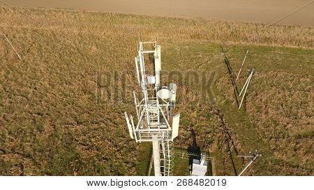 Cellular Tower. Equipment For Relaying Cellular And Mobile Signal. Cellular Tower.