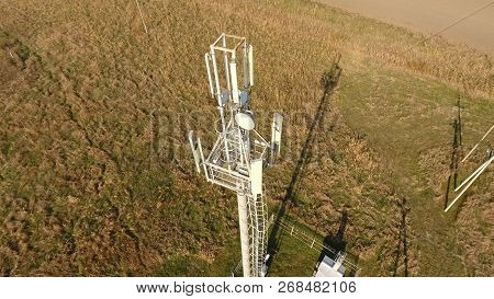 Cellular Tower. Equipment For Relaying Cellular And Mobile Signal. Cellular Tower.