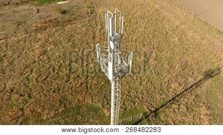 Cellular Tower. Equipment For Relaying Cellular And Mobile Signal. Cellular Tower.