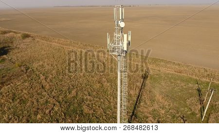 Cellular Tower. Equipment For Relaying Cellular And Mobile Signal. Cellular Tower.