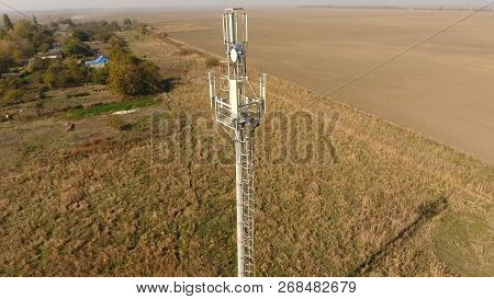 Cellular Tower. Equipment For Relaying Cellular And Mobile Signal. Cellular Tower.