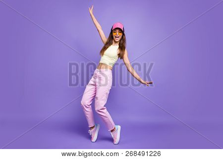 Fell Length Body Size Portrait Of Nice Sweet Adorable Charming Attractive Graceful Cheerful Positive