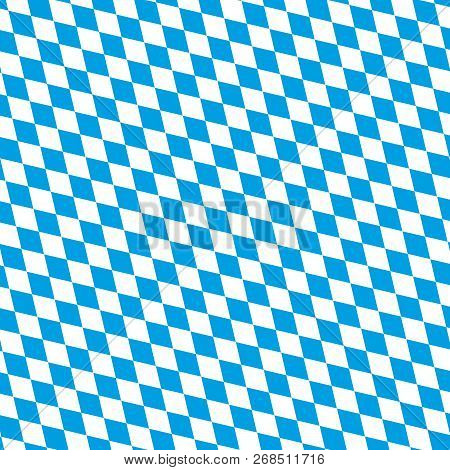 Oktoberfest Blue Abstract Geometric Pattern. October Festival Vector Illustration, Blue Color. Germa