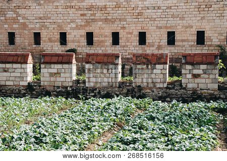 The Ancient City Walls Of Constantinople In Istanbul, Turkey