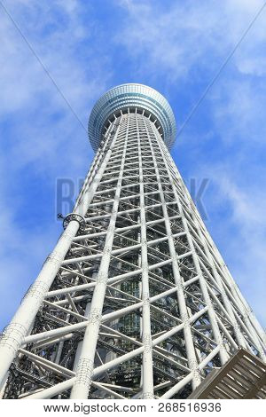 Tokyo, Japan - November 30, 2016: Skytree Tower In Tokyo, Japan. The 634m Tall Tv Tower Is The 2nd T