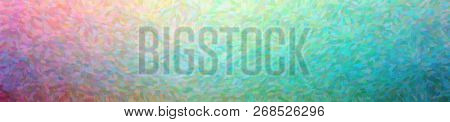 Illustration Of Abstract Blue, Red, Yellow And Green Impressionist Pointlilism Banner Background