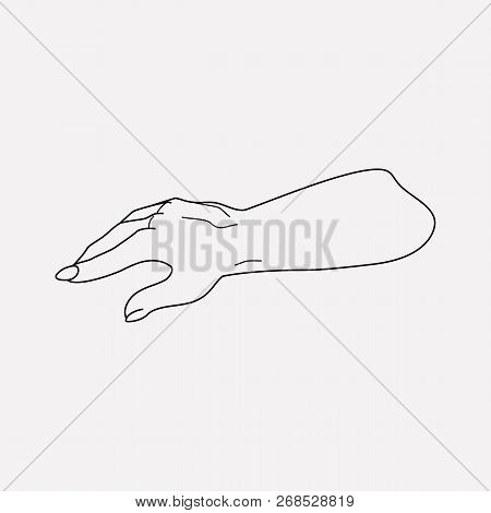 Dead Man Hand Icon Line Element.  Illustration Of Dead Man Hand Icon Line Isolated On Clean Backgrou