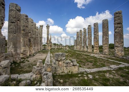 Travel Concept Photo. Uzuncaburc Historical Ancient City Mersin / Turkey