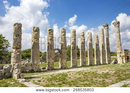 Travel Concept Photo. Uzuncaburc Historical Ancient City Mersin / Turkey