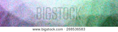 Illustration Of Abstract Green, Yellow, Green And Red Impressionist Pointlilism Banner Background