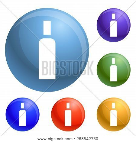 High Density Bottle Icons Set Vector 6 Color Isolated On White Background