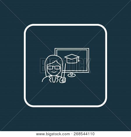 Informatics Icon Line Symbol. Premium Quality Isolated Teacher Element In Trendy Style.