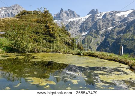 Mountain View At Furenalp Over Engelberg On Switzerland