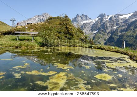 Mountain View At Furenalp Over Engelberg On Switzerland