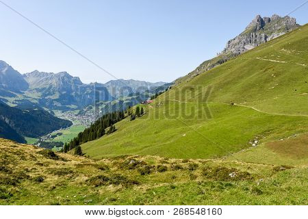Mountain View At Furenalp Over Engelberg On Switzerland