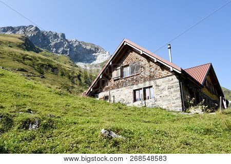 Chalet At Furenalp Over Engelberg On The Swiss Alps