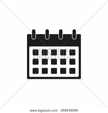 Calendar Isolated Flat Web Mobile Icon / Vector / Sign / Symbol / Button / Element / Silhouette
