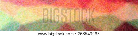 Illustration Of Abstract Orange, Red And Purple Impressionist Pointlilism Banner Background