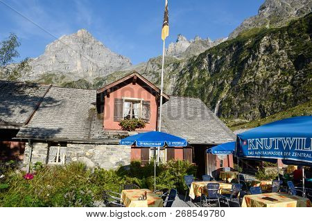 Mountain Restaurant Over Engelberg On The Swiss Alps