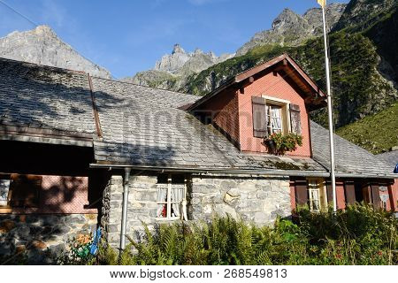 Mountain Restaurant Over Engelberg On Switzerland