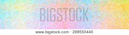 Illustration Of Abstract Orange, Yellow, Green, Purple Impressionist Pointlilism Banner Background