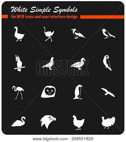 Birds Web Icons For User Interface Design