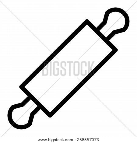 Rolling Pin Line Icon. Kitchen Roller Pin Vector Illustration Isolated On White. Bakery Outline Styl