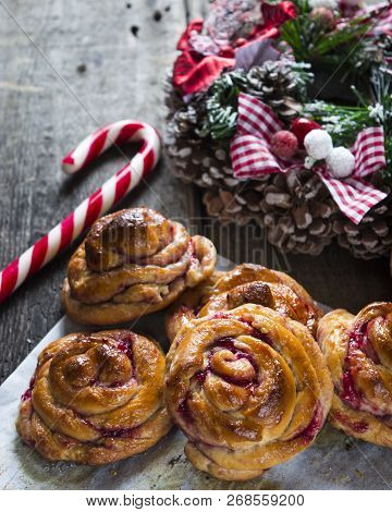 Traditional Swedish Christmas Saffron Buns Lussebulle Or Lussekatt . Swedish Christmas. New Year Pas