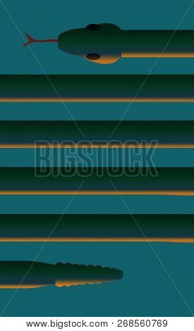 A Snake Looks Like Lines On A Page In This Interesting Look At Serpents. This Is A Color Illustratio
