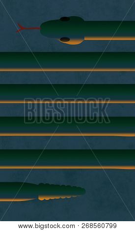 A Snake Looks Like Lines On A Page In This Interesting Look At Serpents. This Is A Color Illustratio