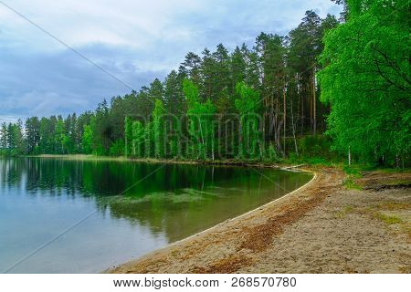 Landscape Of Lakes And Forest Along The Punkaharju Ridge. Shouthern Savonia, Lakeland Region, Finlan