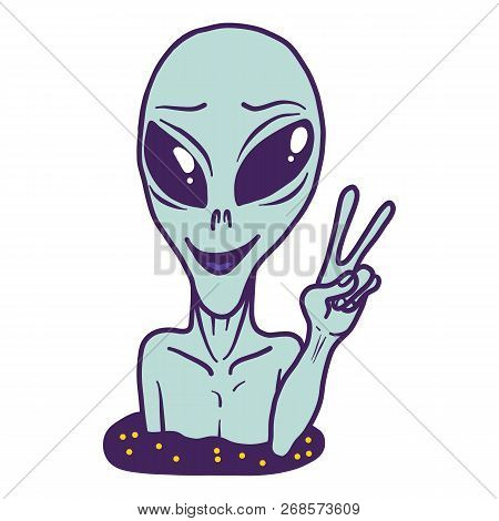Extra Terrestrial Icon. Hand Drawn Illustration Of Extra Terrestrial Icon For Web Design
